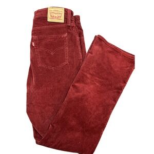 Levi's 725 Women's 31x30 High Rise Bootcut Burgundy Corduroy Pants Stretch Red
